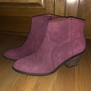 Lucky Brand Maroon Suede Booties